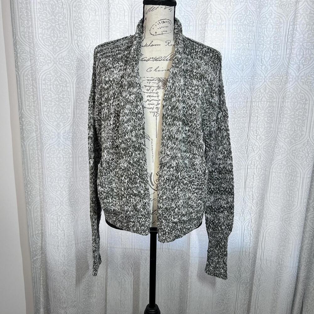 Abercrombie & Fitch open knit Cardigan Green and White Women's size L